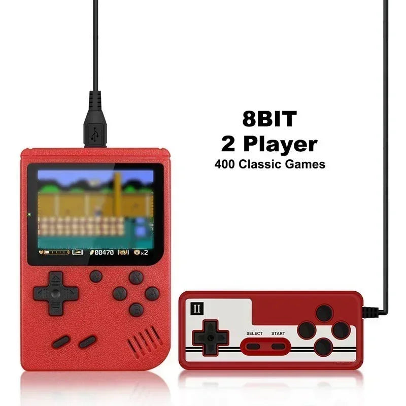 USAMR Mini Portable Retro Handheld Game Console: 400 Classic Nostalgic Games, 3in Screen, 2-Player Support & TV Output
