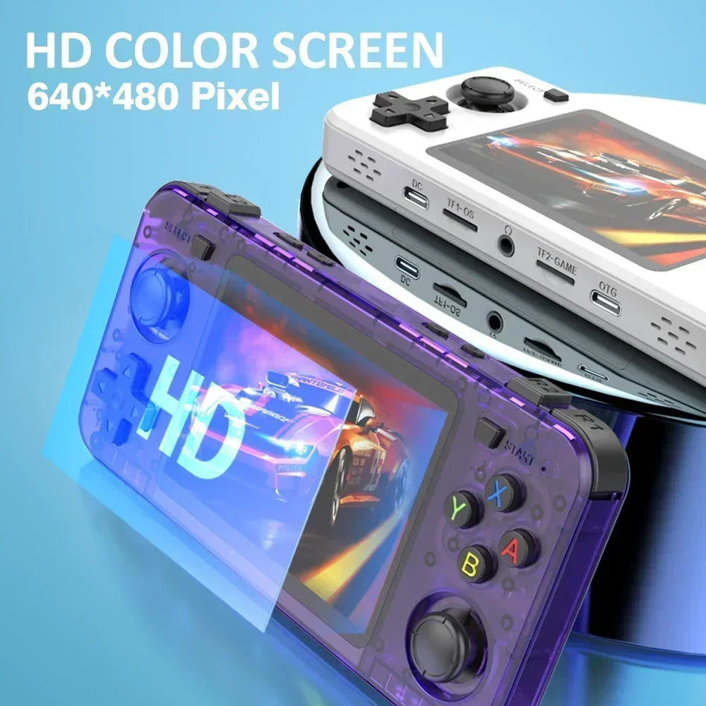 USAMR R36H Retro Handheld Game Console 3.5-inch IPS Screen Portable Open Source Linux System Classic Game Console Video Player