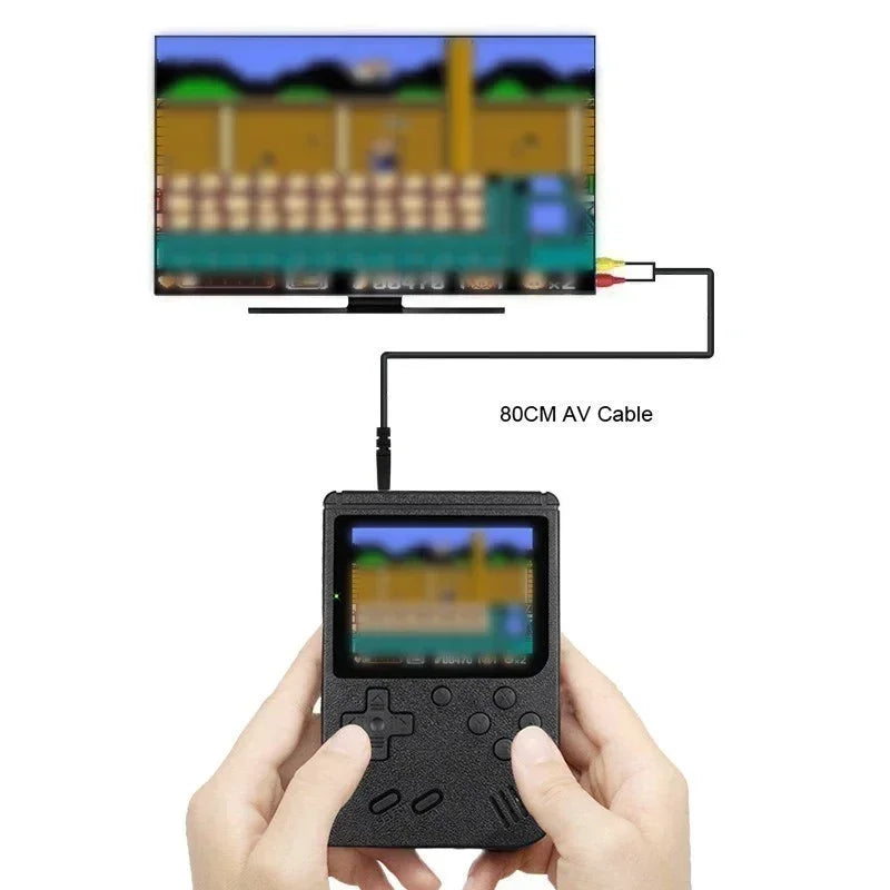 USAMR Mini Portable Retro Handheld Game Console: 400 Classic Nostalgic Games, 3in Screen, 2-Player Support & TV Output