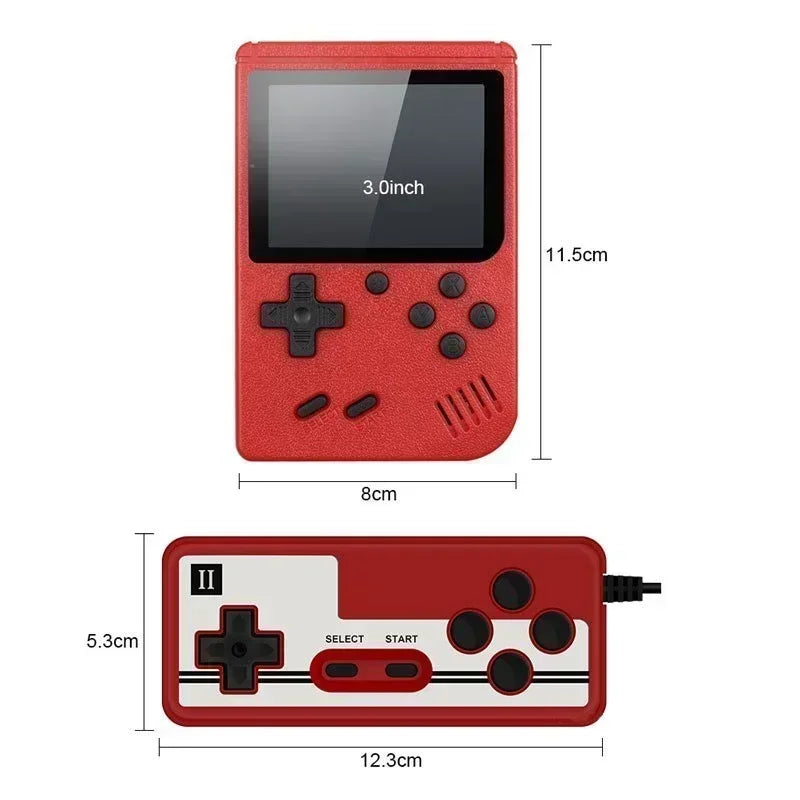 USAMR Mini Portable Retro Handheld Game Console: 400 Classic Nostalgic Games, 3in Screen, 2-Player Support & TV Output