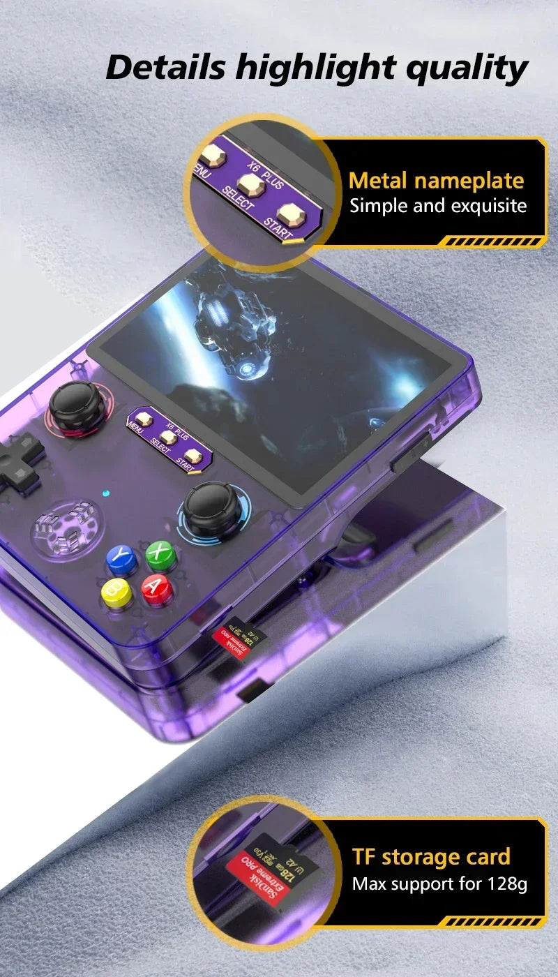 X6 Plus Retro Handheld Console: 4.0-Inch IPS Screen, 28000+ Classic Games – The Perfect Portable Gaming Gift for Kids