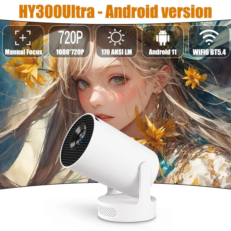 Magcubic HY300 Ultra Portable 4K Projector Android11 300ANSI Electronic Focus BT54 Speaker Outdoor Camping Movie