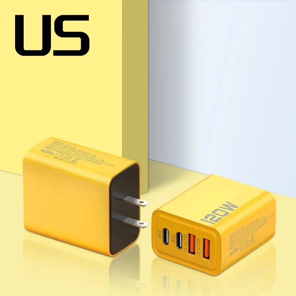 USAMR 120W Fast Charger Type C Quick Charge 3.0 USB Charger Adapter For iPhone PD USB Charger Fast Charging Plug