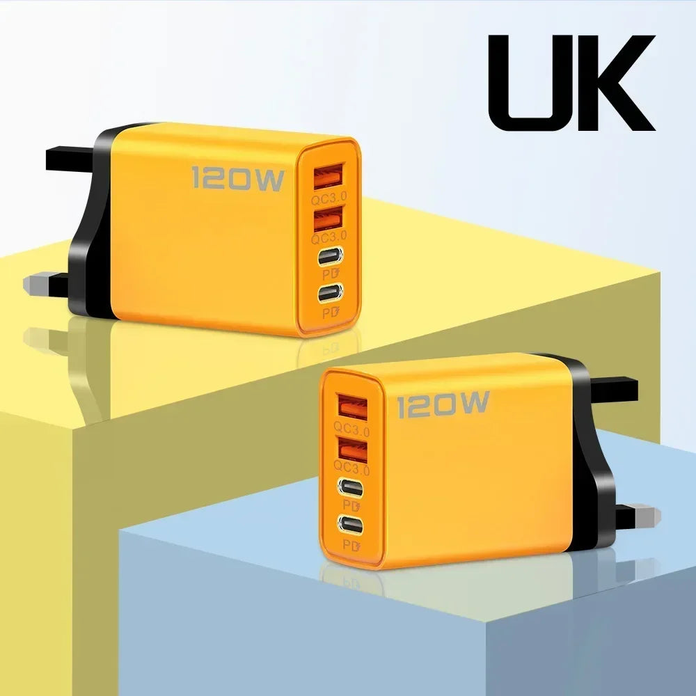 USAMR 120W Fast Charger Type C Quick Charge 3.0 USB Charger Adapter For iPhone PD USB Charger Fast Charging Plug