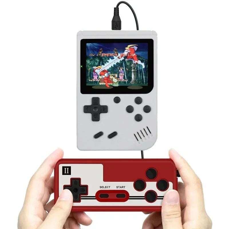 USAMR Mini Portable Retro Handheld Game Console: 400 Classic Nostalgic Games, 3in Screen, 2-Player Support & TV Output
