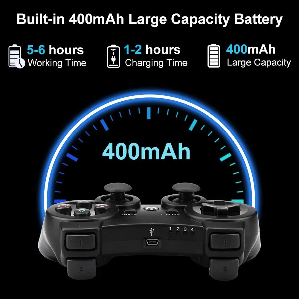 Wireless Gamepad for PS3: Bluetooth Connectivity, Vibration Feedback, ABS Environmental Protection Material & Snowflake Buttons