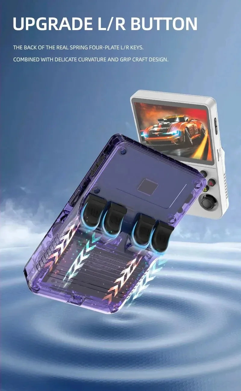 USAMR R35 Plus portable handheld game console with 3.5-inch IPS screen, retro Linux high-definition video player, and 3500mAh ba