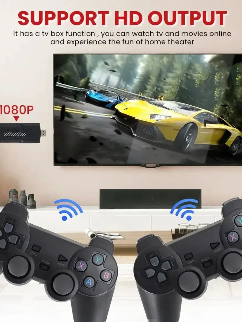 USAMR X2 Plus 4K Game Stick 256GB Retro Gaming Console with Wireless Controllers for 4K Classic Games