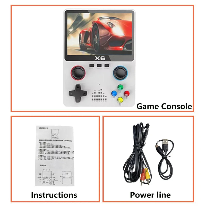 USAMR X6 Retro Mini Game Console: 3.5-Inch IPS Display, 10000+ Pocket-Sized Classic Games – Ultimate Portable Gaming Device