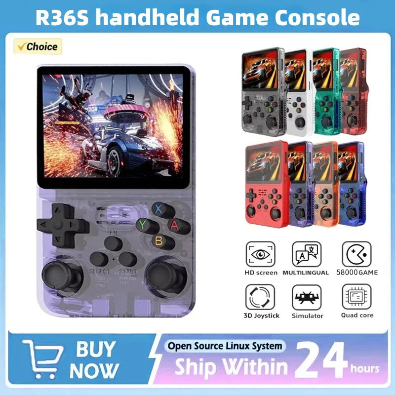 R36S Retro Handheld Game Console: Linux System, 3.5-Inch IPS Screen & 256G Preloaded Games – Portable Pocket Gaming Powerhouse