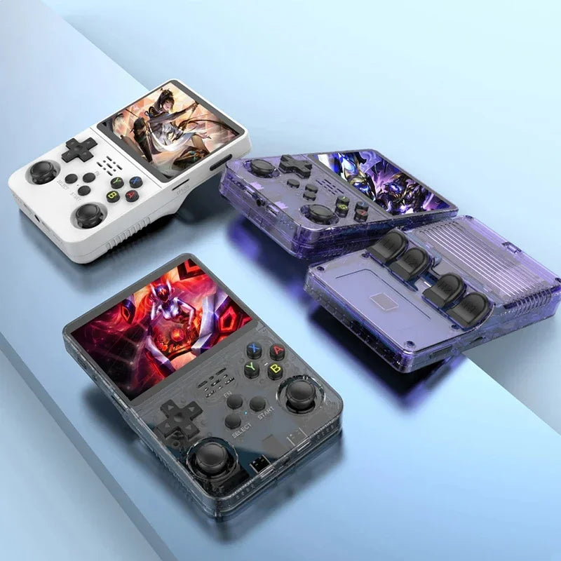 USAMR R35 Plus portable handheld game console with 3.5-inch IPS screen, retro Linux high-definition video player, and 3500mAh ba