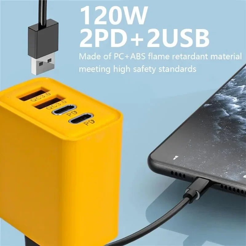 USAMR 120W Fast Charger Type C Quick Charge 3.0 USB Charger Adapter For iPhone PD USB Charger Fast Charging Plug