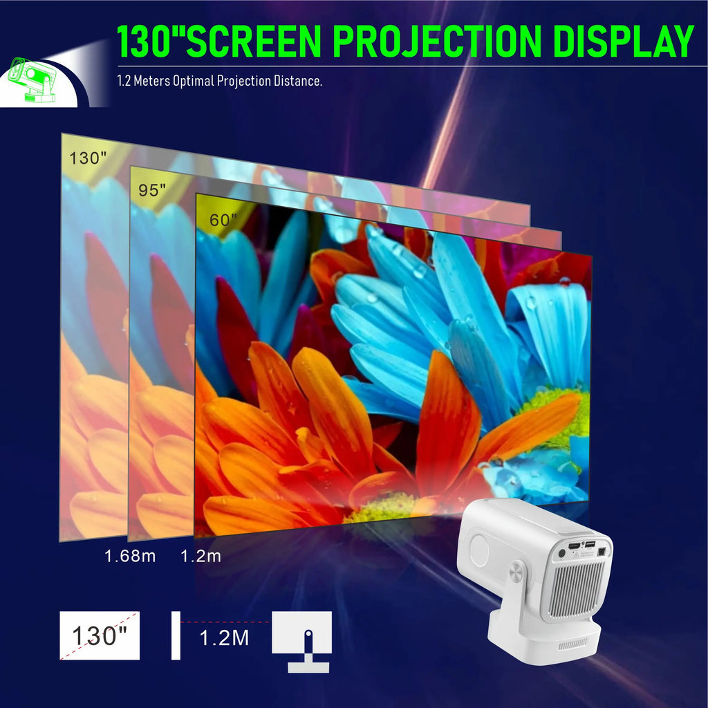 Salange HY260PRO Android 11 4K Native 1080P Projector Auto Focus 330ANSI Wifi6 BT54 Air Mouse Voice Control