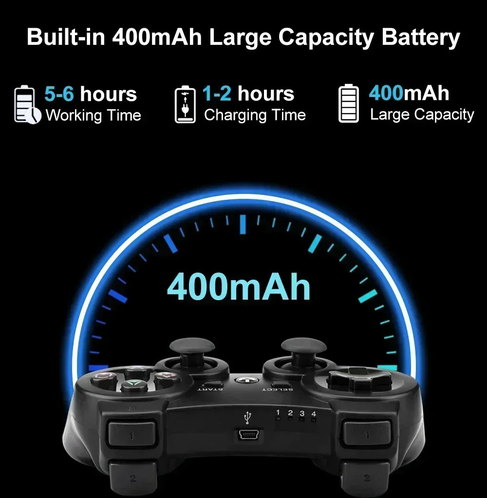 Wireless Gamepad for PS3: Bluetooth Connectivity, Vibration Feedback, ABS Environmental Protection Material & Snowflake Buttons